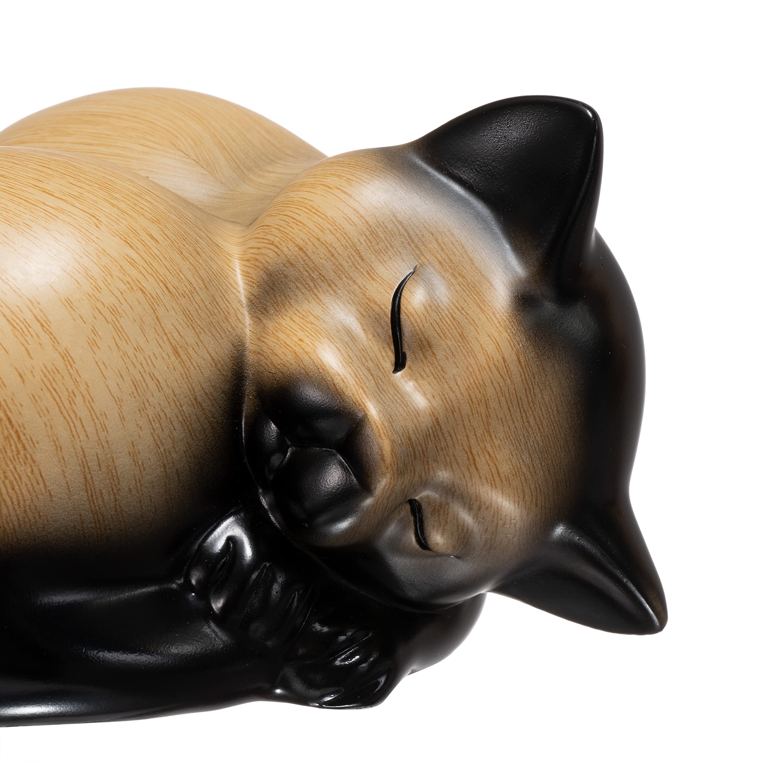 Kriss Art Small Animal Urn - Sleeping Resin Cat Urn For Ashes (Khaki)